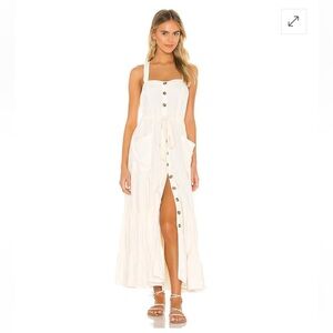 NWT Love stitch linen blend button down pocket dress